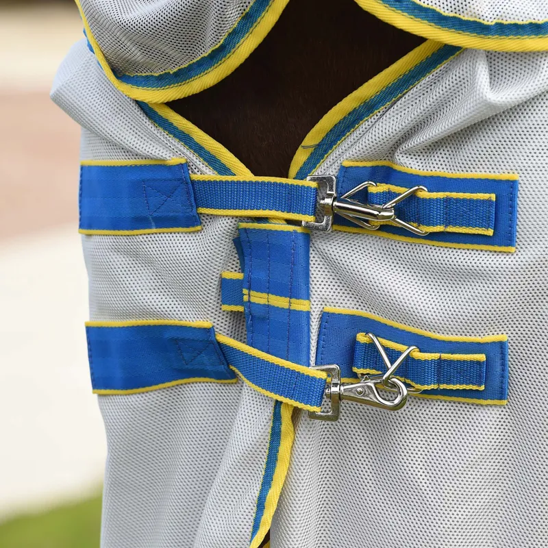 Weatherbeeta Comfitec Zephyr Plus Mesh Combo Neck Fly Rug - Silver/Blue/Lemon-7