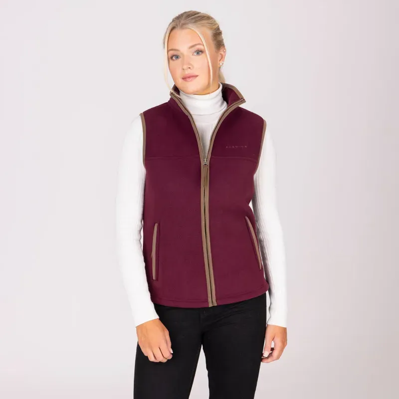 Aubrion Core Fleece Gilet in Maroon