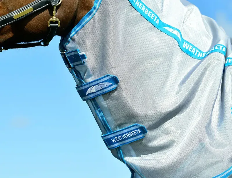 Weatherbeeta Comfitec Hexi Shield Combi Neck - Silver/Teal Blue-4