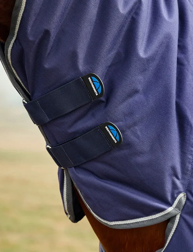 WeatherBeeta 220g ComFiTec Tyro Turnout Horse Rug Combo Neck in Navy/Charcoal-5