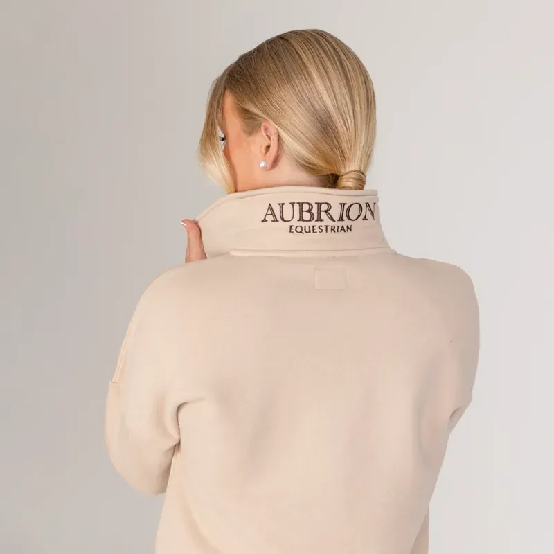Aubrion Equestrian Quarter Zip Sweater in Oat-1