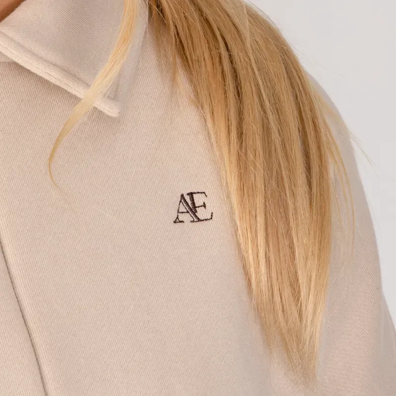 Aubrion Equestrian Quarter Zip Sweater in Oat-2