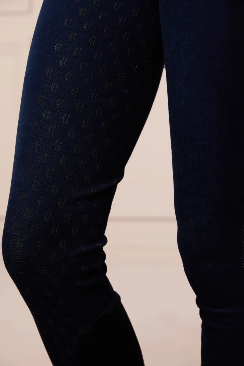 Holland Cooper Denim Thermal Full Grip Breeches - Dark Indigo-6