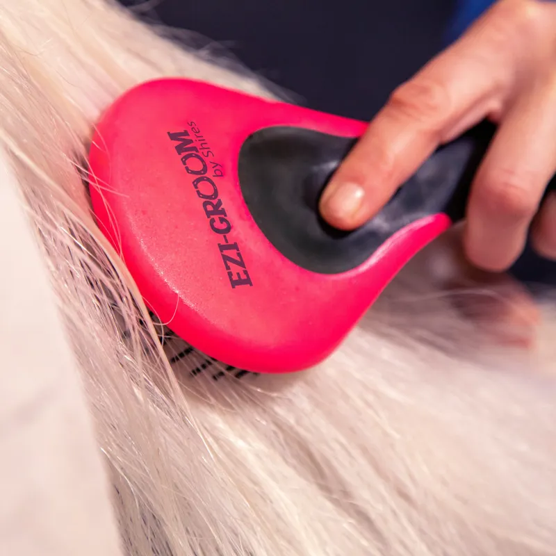 EZI-GROOM Grip Mane and Tail Brush - Bright Pink-1
