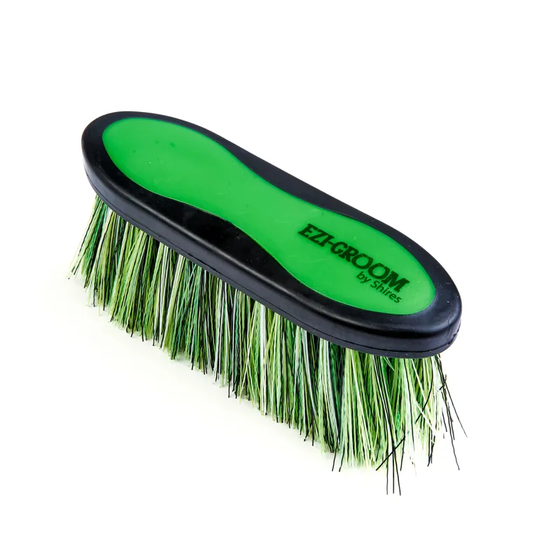 Shires Large Ezi-Groom Long Bristle Grip Dandy Brush In Lime Green-1
