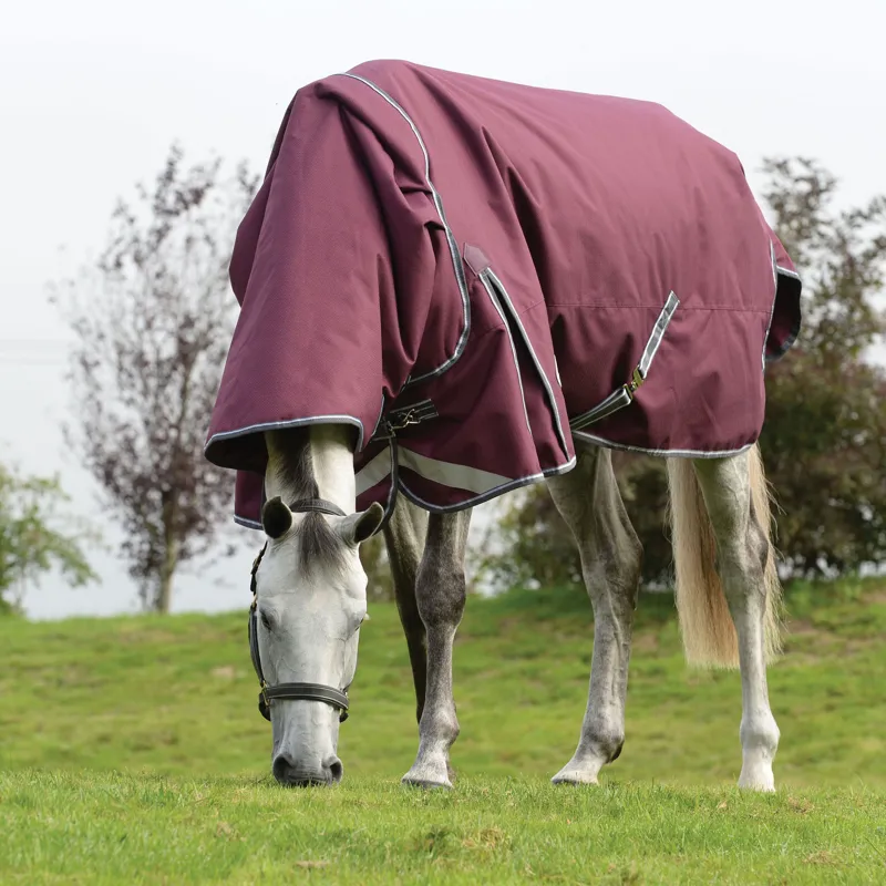 Weatherbeeta Comfitec Plus Dynamic II Detach-A-Neck Lite Turnout Rug - Maroon/Grey/White 0g-6