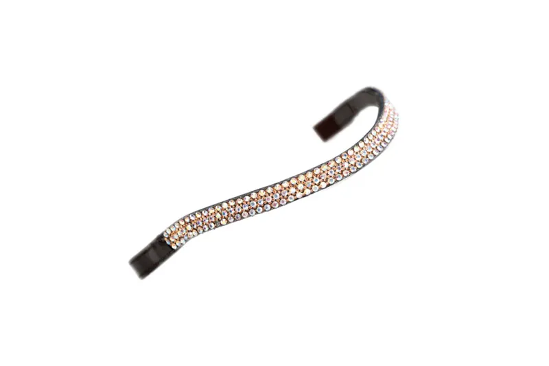 Velociti Gara Wide Diamante Browband - Peach/Havana