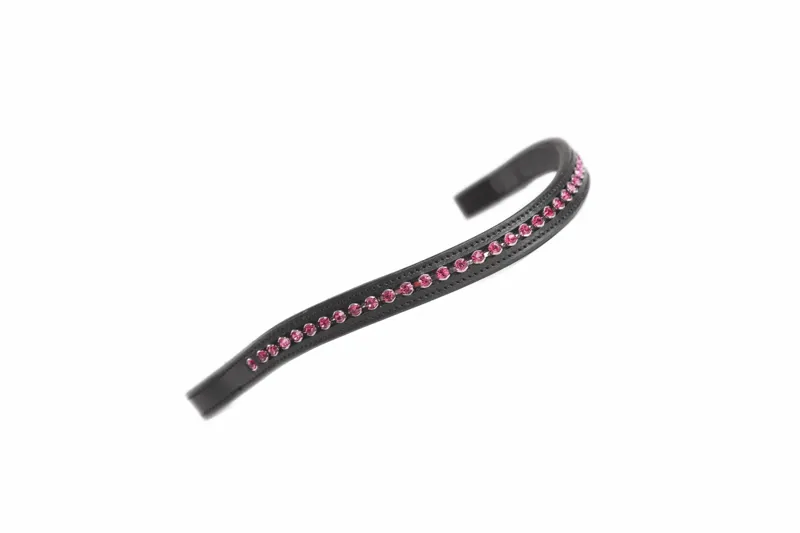 Shires Velociti Gara Large Diamante Browband - Black/Pink
