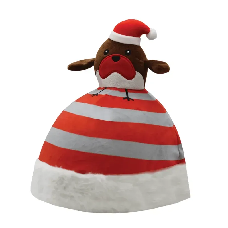 Equetech One Size Christmas Robin Hat Silk in Red/Grey