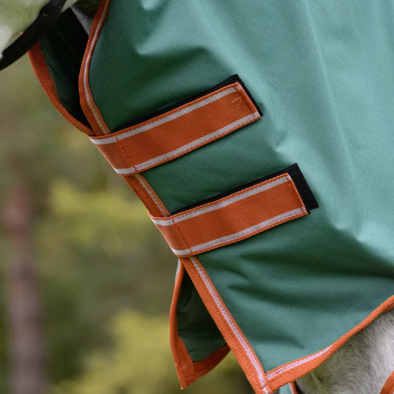 Weatherbeeta Comfitec Tyro Combo Neck Lite Turnout Rug 50g Plus - Green/Burnt Orange/White-4