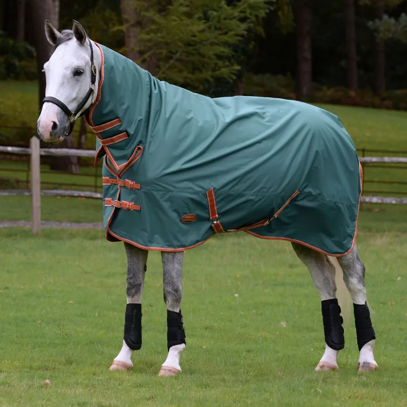 Weatherbeeta Comfitec Tyro Combo Neck Lite Turnout Rug 50g Plus - Green/Burnt Orange/White