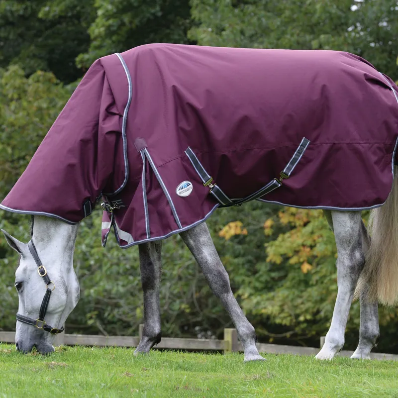 Weatherbeeta Comfitec Plus Dynamic II Detach-A-Neck Lite Turnout Rug - Maroon/Grey/White 0g-1