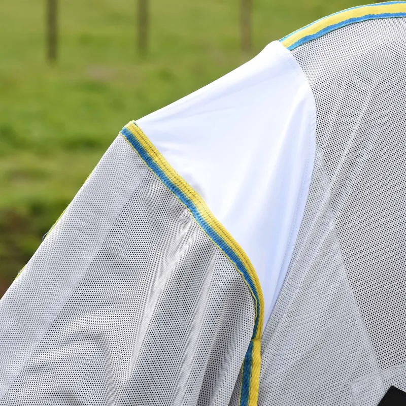 Weatherbeeta Comfitec Zephyr Plus Mesh Combo Neck Fly Rug - Silver/Blue/Lemon-3