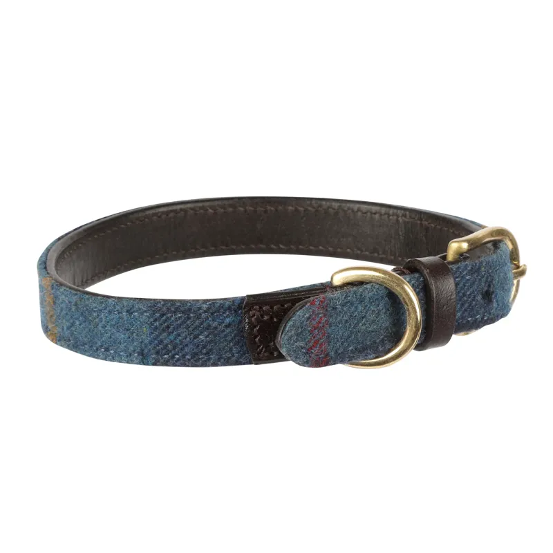 Digby and Fox Tweed Dog Collar - Navy