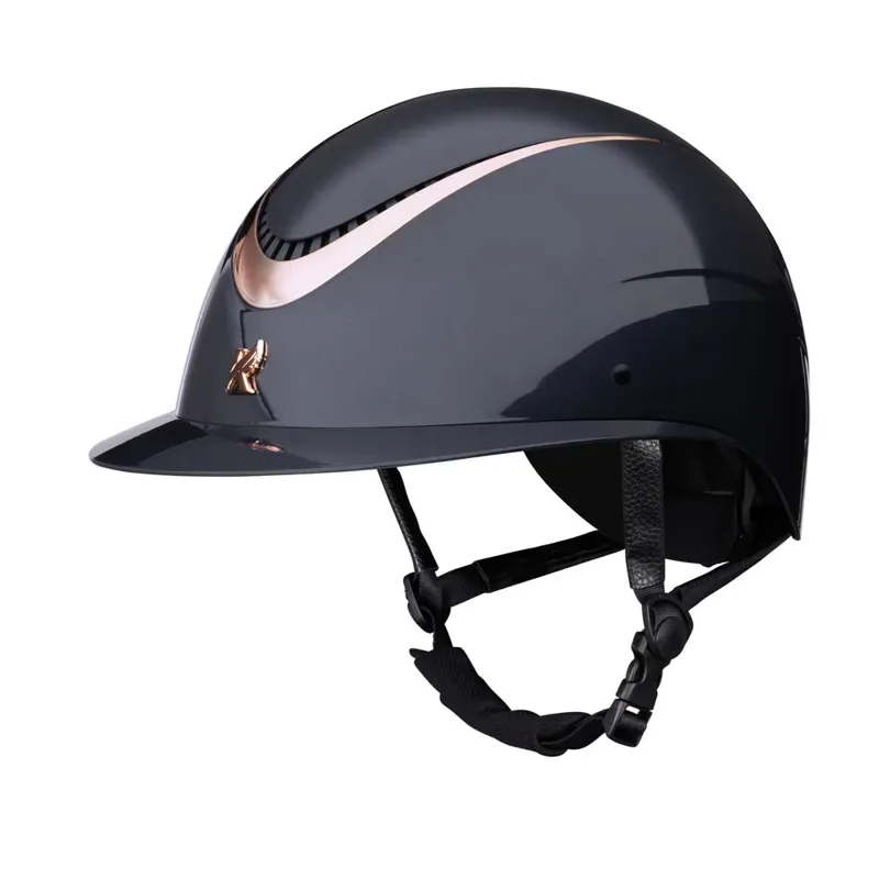 Karben Alina Ellipse Wide Peak Riding Hat - Navy/Rose Gold-1