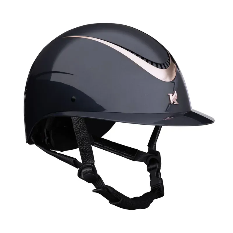 Karben Alina Ellipse Wide Peak Riding Hat - Navy/Rose Gold-2