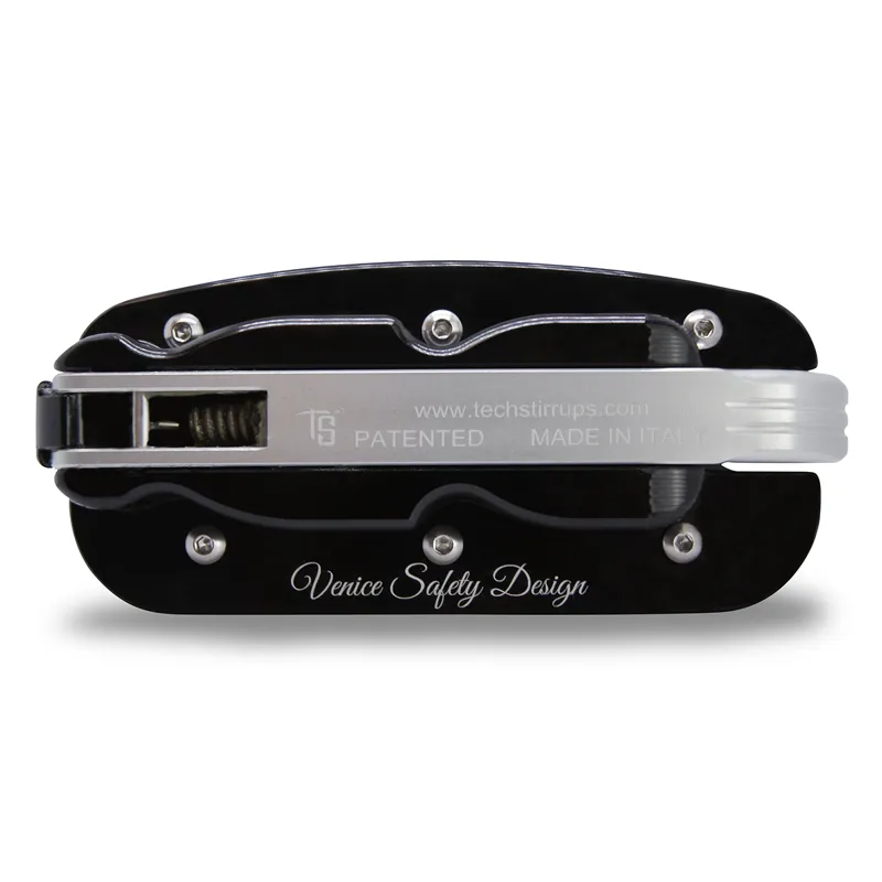 Tech Venice Sloped Evo Adults Safety Stirrups - Silver/Black-1