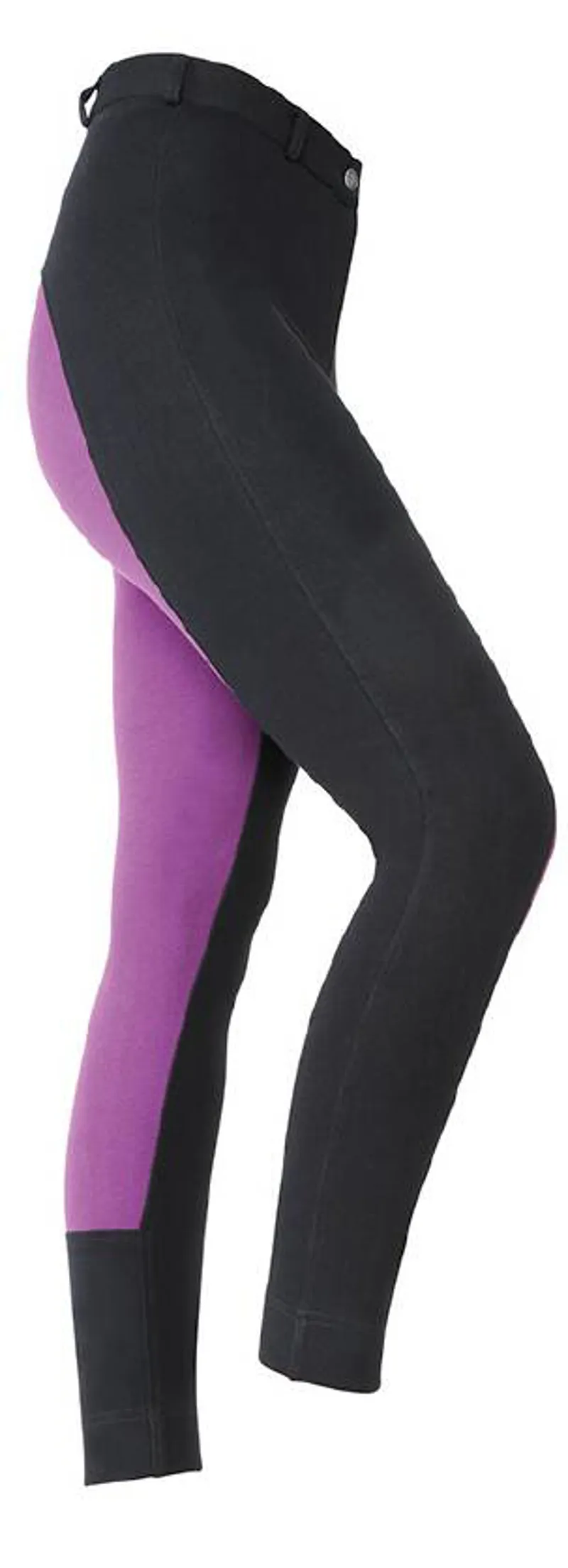 Jodhpurs D'Équitation Shires Wessex | Noir/Violet | Tissu Stretch 4 Directions | Confort Et Liberté De Mouvement