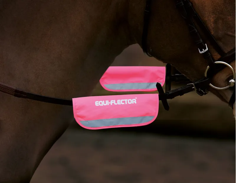  Shires EQUI-FLECTOR Bridle Bands - Pink Reflective 