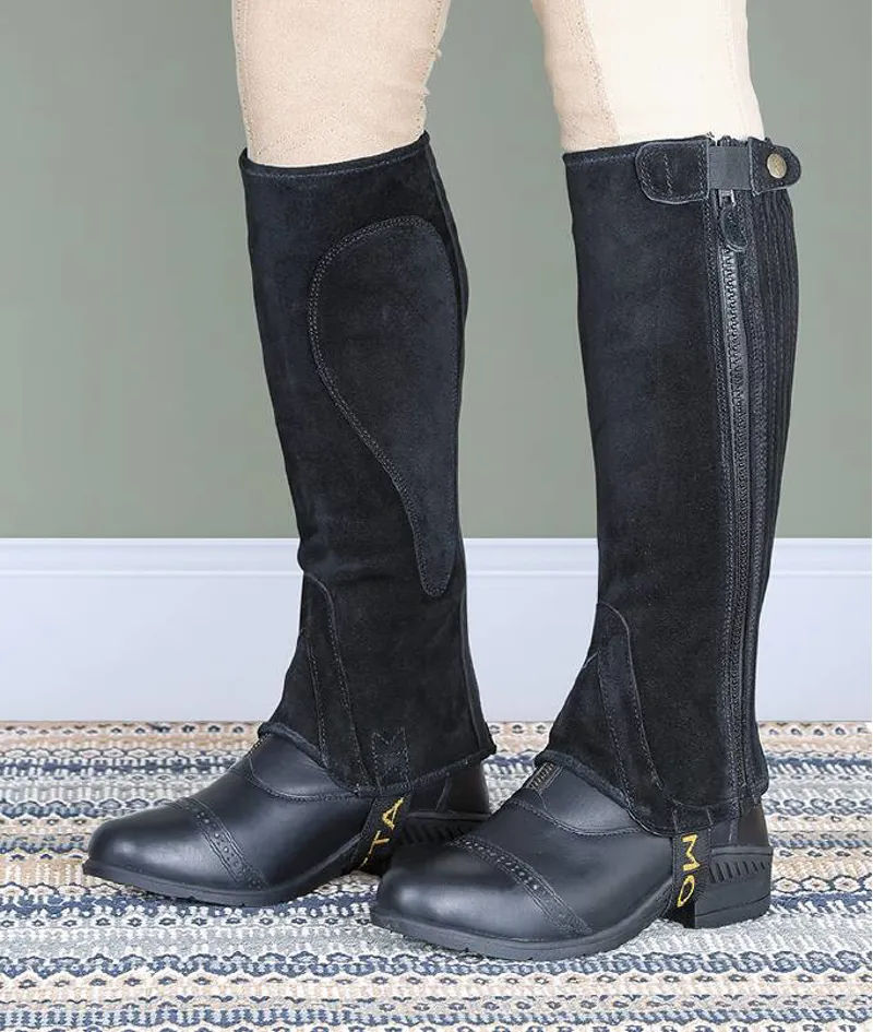 Moretta Suede Childs Half Chaps in Black