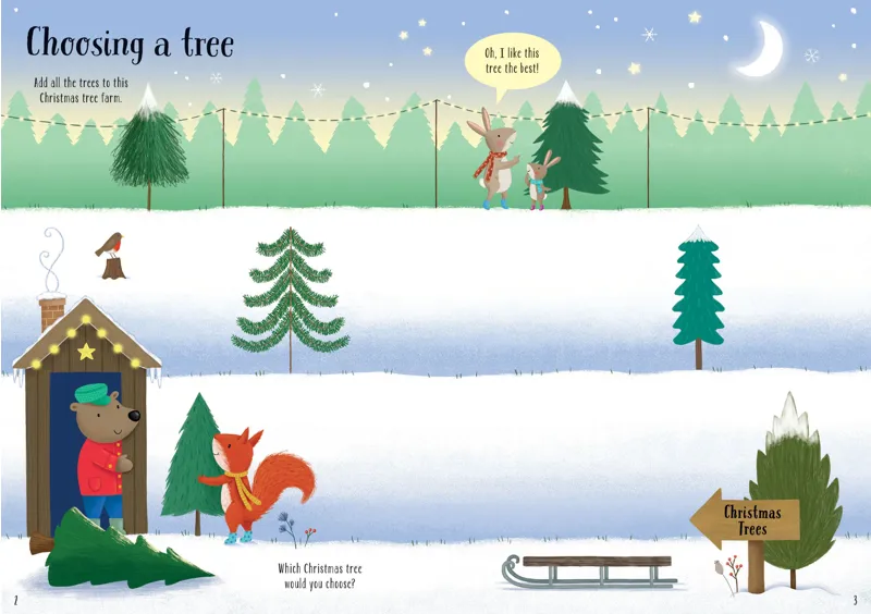 Sparkly Christmas Trees Sticker Book-1