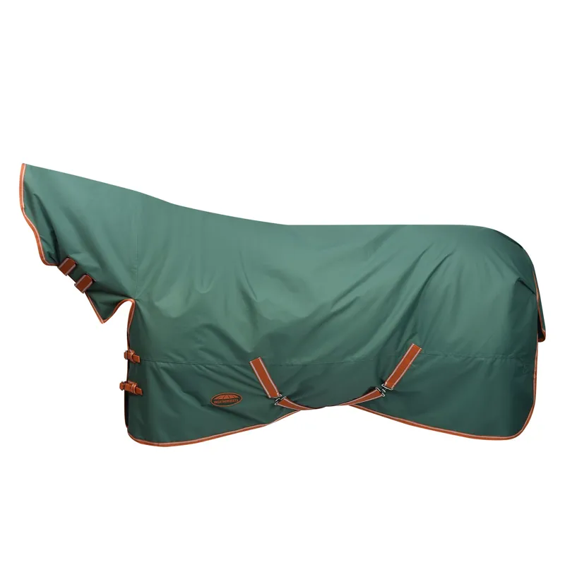 Weatherbeeta Comfitec Tyro Combo Neck Lite Turnout Rug 50g Plus - Green/Burnt Orange/White-9