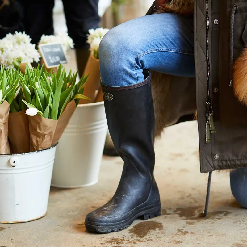 le chameau giverny jersey lined bottillon women's wellington boots