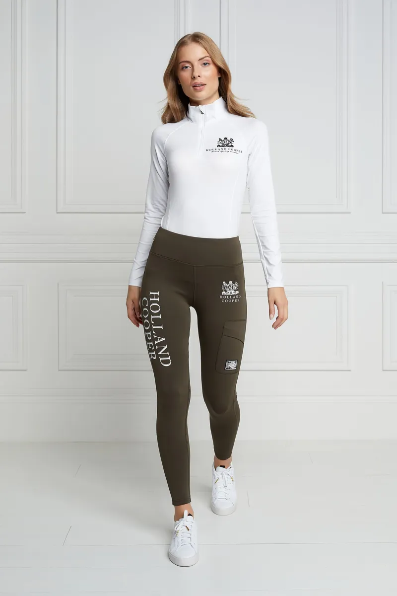 Holland Cooper Thermal Full Grip Legging Dark Khaki-1