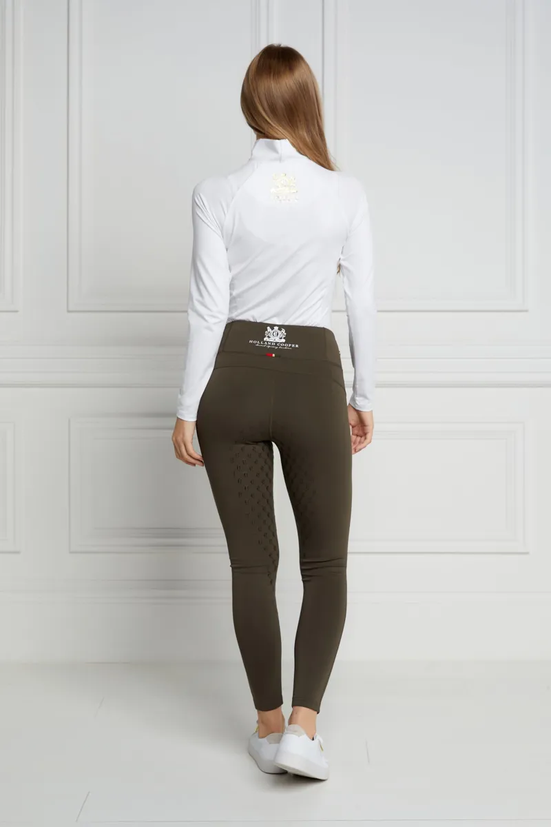 Holland Cooper Thermal Full Grip Legging Dark Khaki