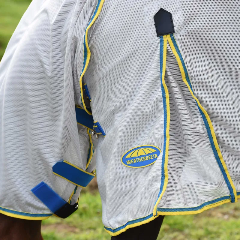 Weatherbeeta Comfitec Zephyr Plus Mesh Combo Neck Fly Rug - Silver/Blue/Lemon-6