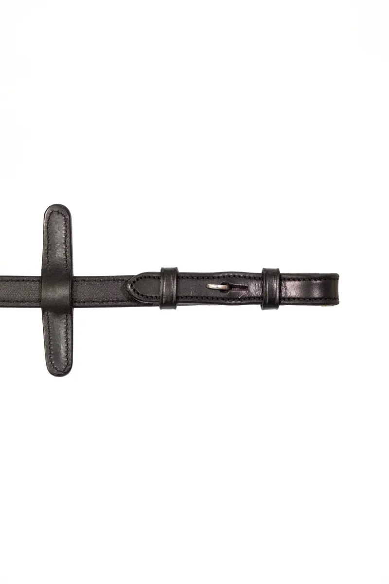 Henry James Xtreme Eventer Hybrid Rubber reins with Leather Stoppers - Black-1