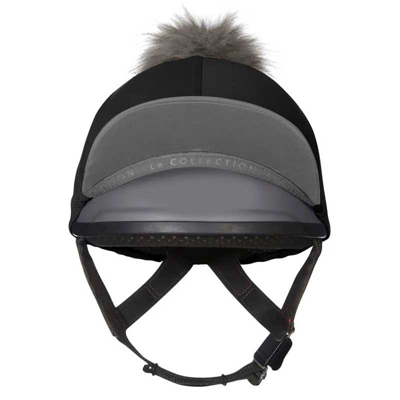 LeMieux Pom Hat Silk - Black/Grey-3