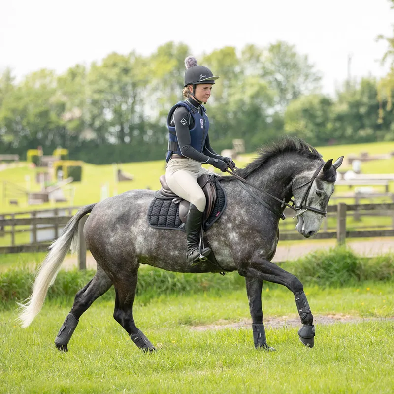 LeMieux Pom Hat Silk - Black/Grey-4
