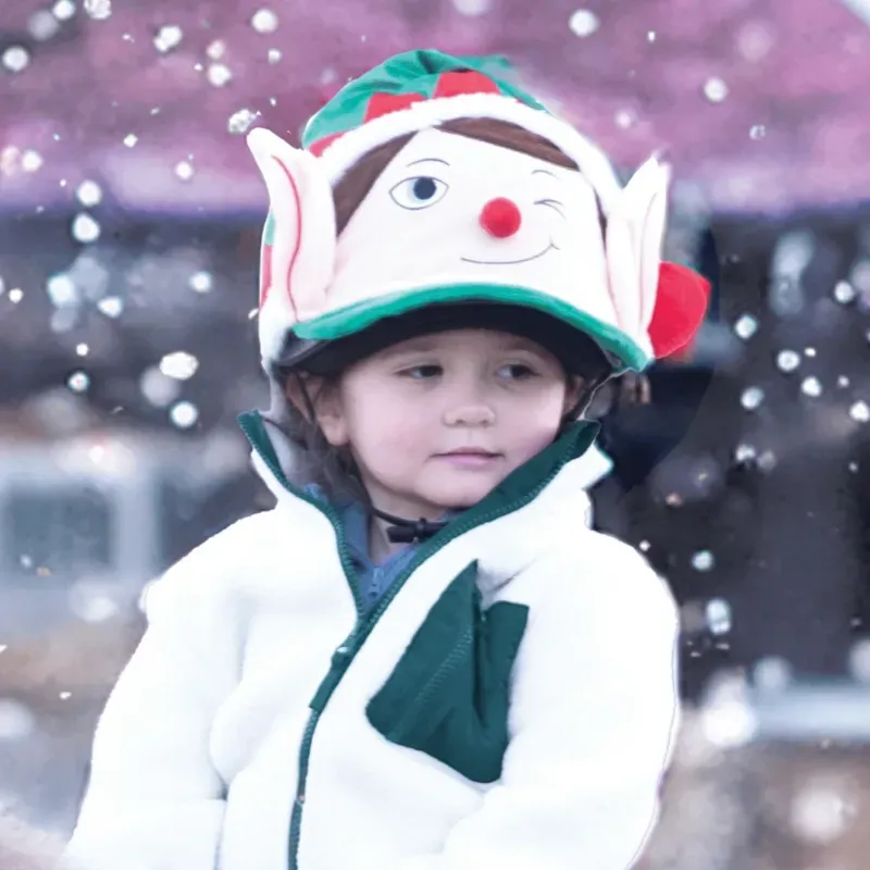 Equetech One Size Cheeky Elf Hat Silk in Green-2