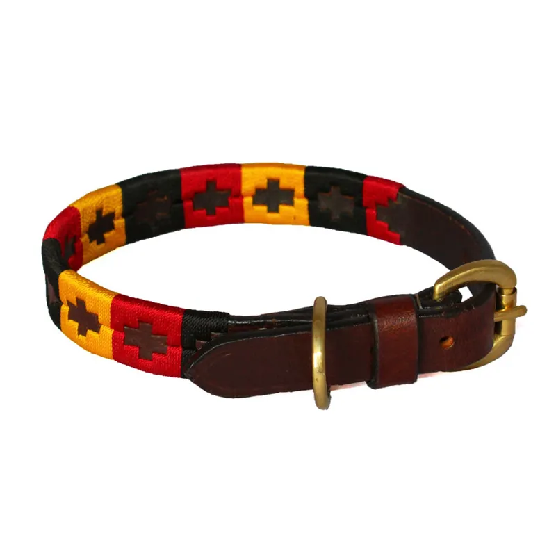 Chukka Polo Dog Collar Red Black Yellow