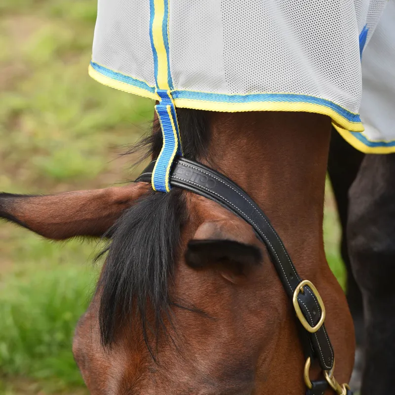 Weatherbeeta Comfitec Zephyr Plus Mesh Combo Neck Fly Rug - Silver/Blue/Lemon-5