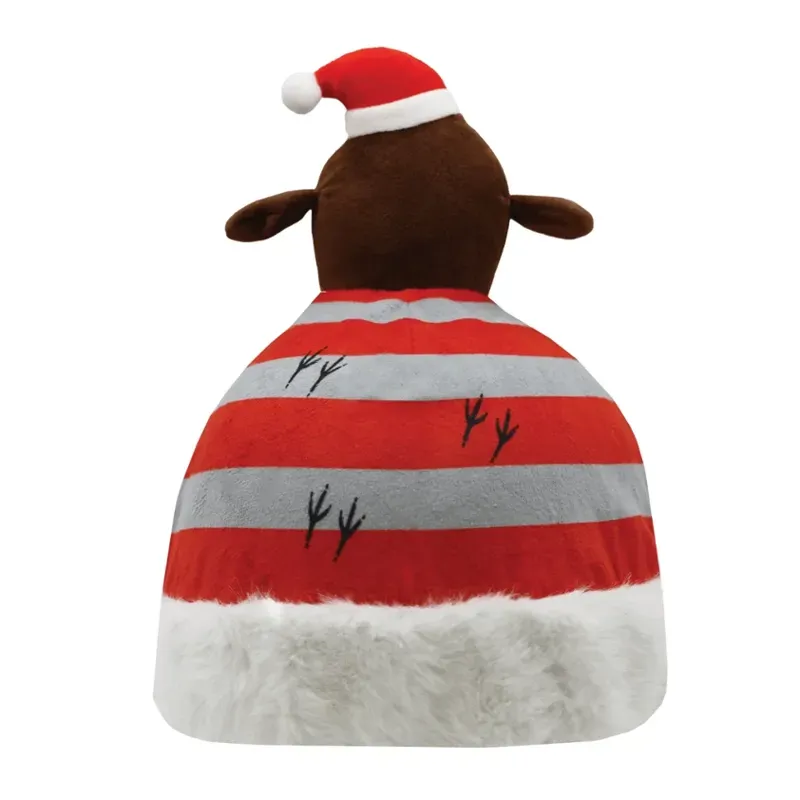 Equetech One Size Christmas Robin Hat Silk in Red/Grey-1