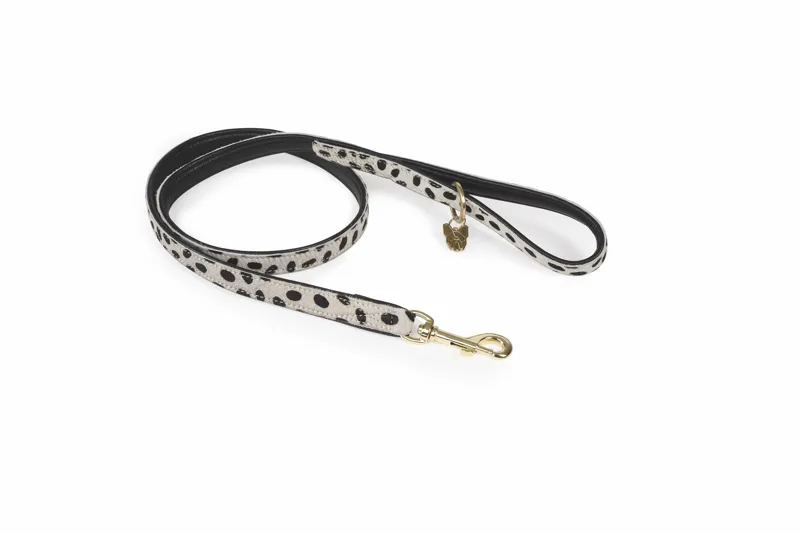 Digby and Fox Cow Hair Dog Lead in Spot Print