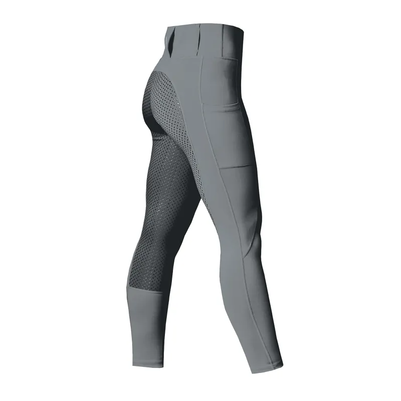 Equetech Aqua Shield Womens Winter Riding Tights in Charcoal-2