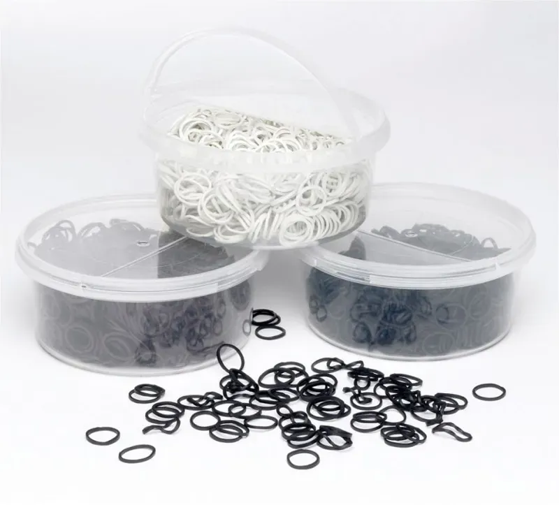 Lincoln Plaiting Bands in Half Open Container in Black