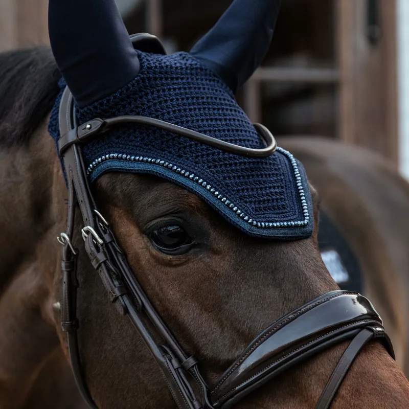 Kentucky Wellington glitter Fly veil - Dark Navy - Pony-1