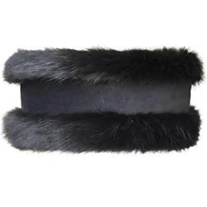 Annabel Brooks Faux Fur Headband Charcoal