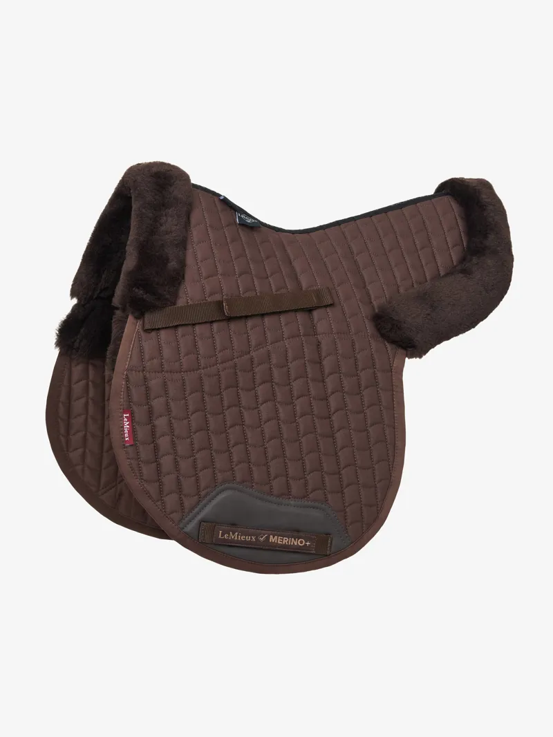 LeMieux Merino+ Half Lined GP Numnah - Brown/Brown