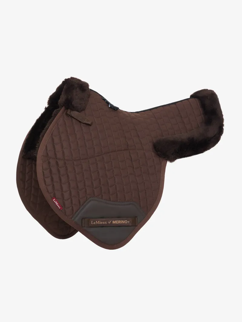 LeMieux Merino+ Half Lined Close Contact Numnah - Brown/Brown