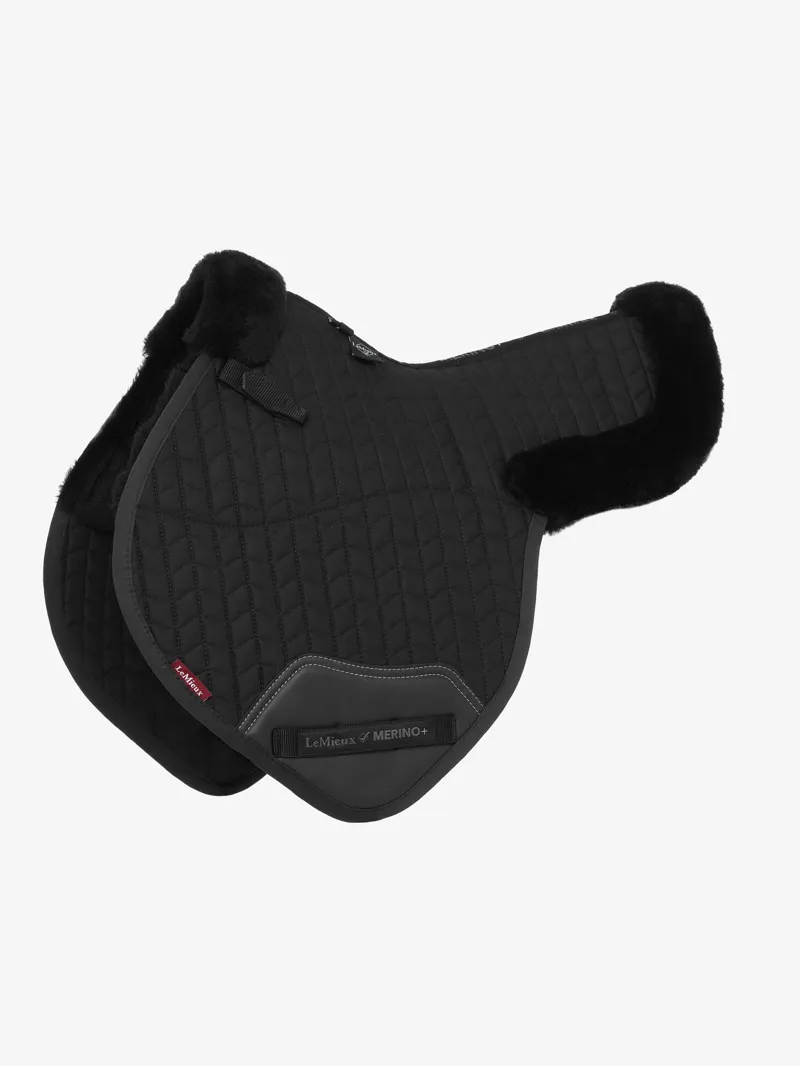 LeMieux Merino+ Half Lined Close Contact Numnah - Black/Black