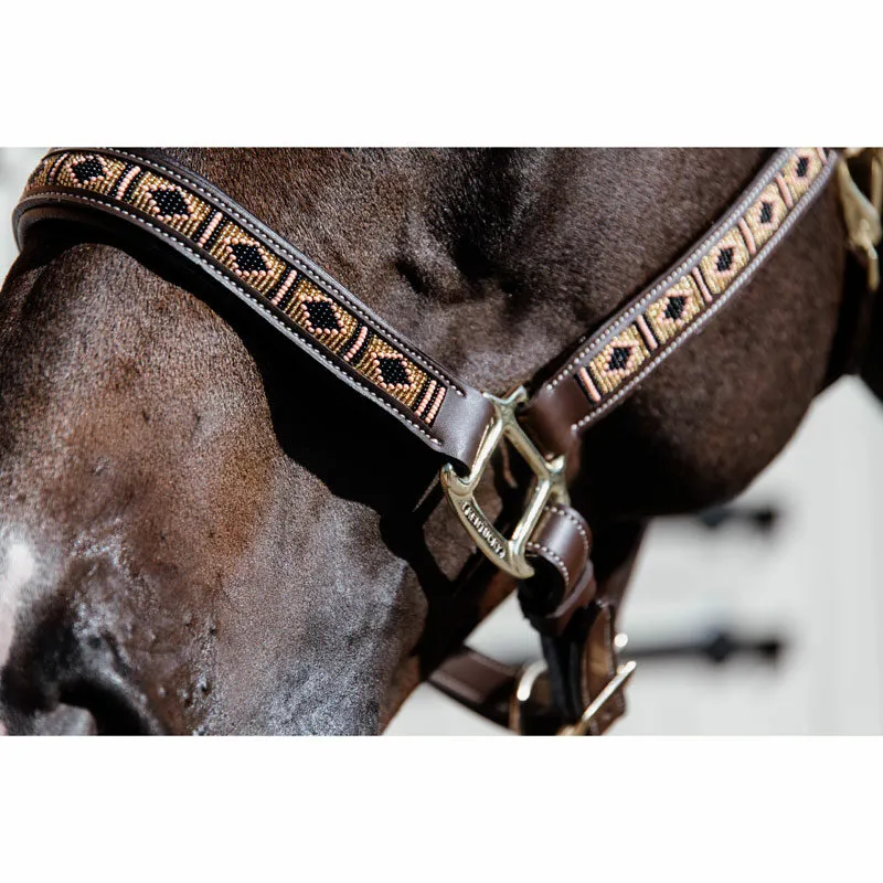 Kentucky Horsewear Pearls Head Collar - Gold-2