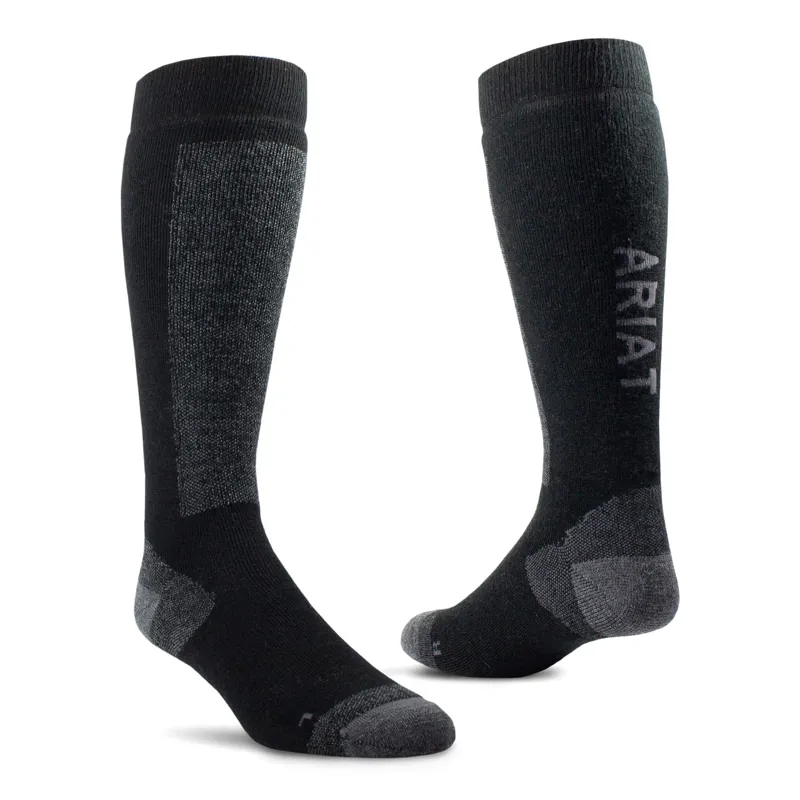 Ariat Tek Merino Riding Socks - Black/Grey