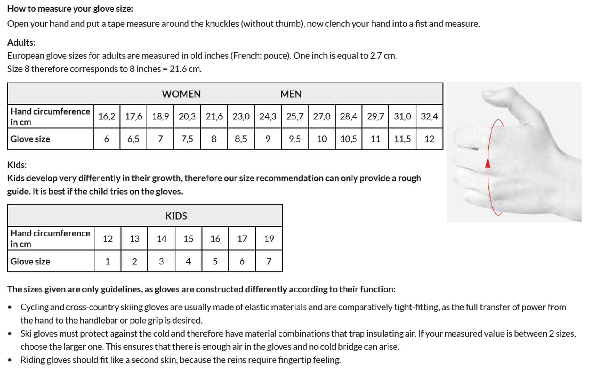 roeckl size guide
