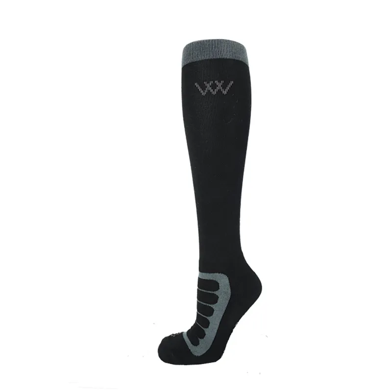 Woof Wear Long Bamboo Tech Riding Socks - Black/Grey