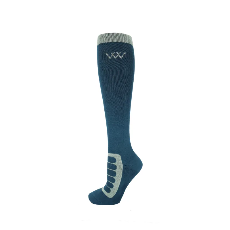 Woof Wear Long Bamboo Tech Riding Socks - Petrol/Sage
